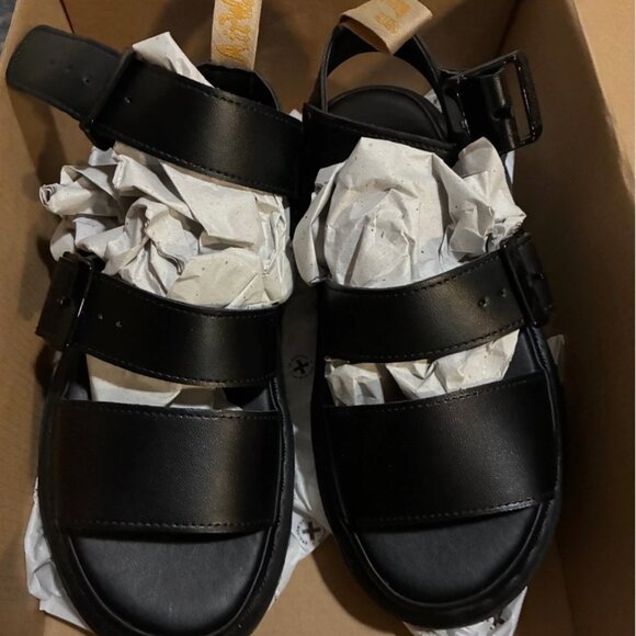 UNISEX-ADULT GRYPHON DR MARTIN SANDAL SIZE: MEN 5 WOMEN 6 BLACK NIB - Picture 2 of 5